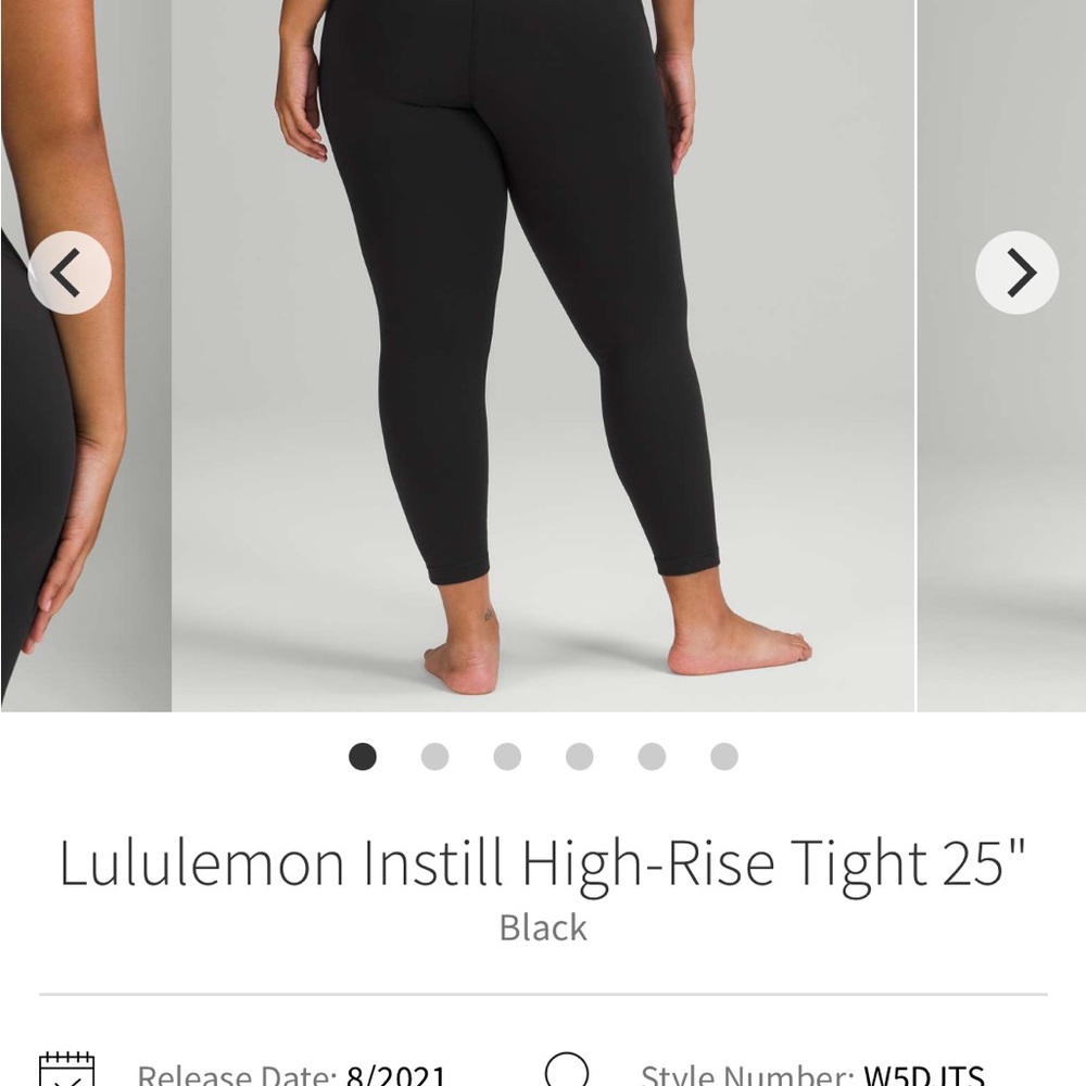 Lululemon Black Instill High rise “25” size 8